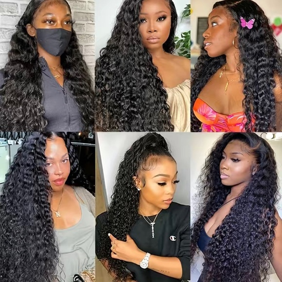 20” 180% 360 Frontal Deep Wave Human Hair Curly Pre Plucked Wig with Baby Hair - Picture 8 of 9